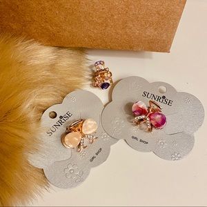 Sunrise Embellished Butterflies Hair Clips x 3